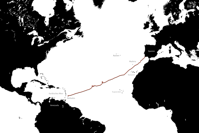 Janice Jakaits Reise Route.