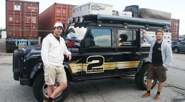 In Baltimore am Hafen wird unser Land Rover Defender abgeholt