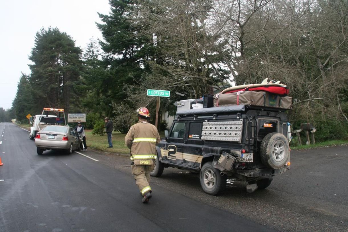 Unfall mit dem Land Rover Defender in Oregon auf dem Highway 1